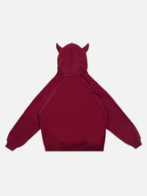 Sweat-shirt à capuche en velours imprimé lettres humoristiques de style américain - 1879